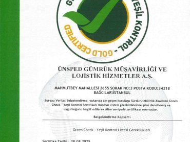 Yeşil Kontrol Belgesi