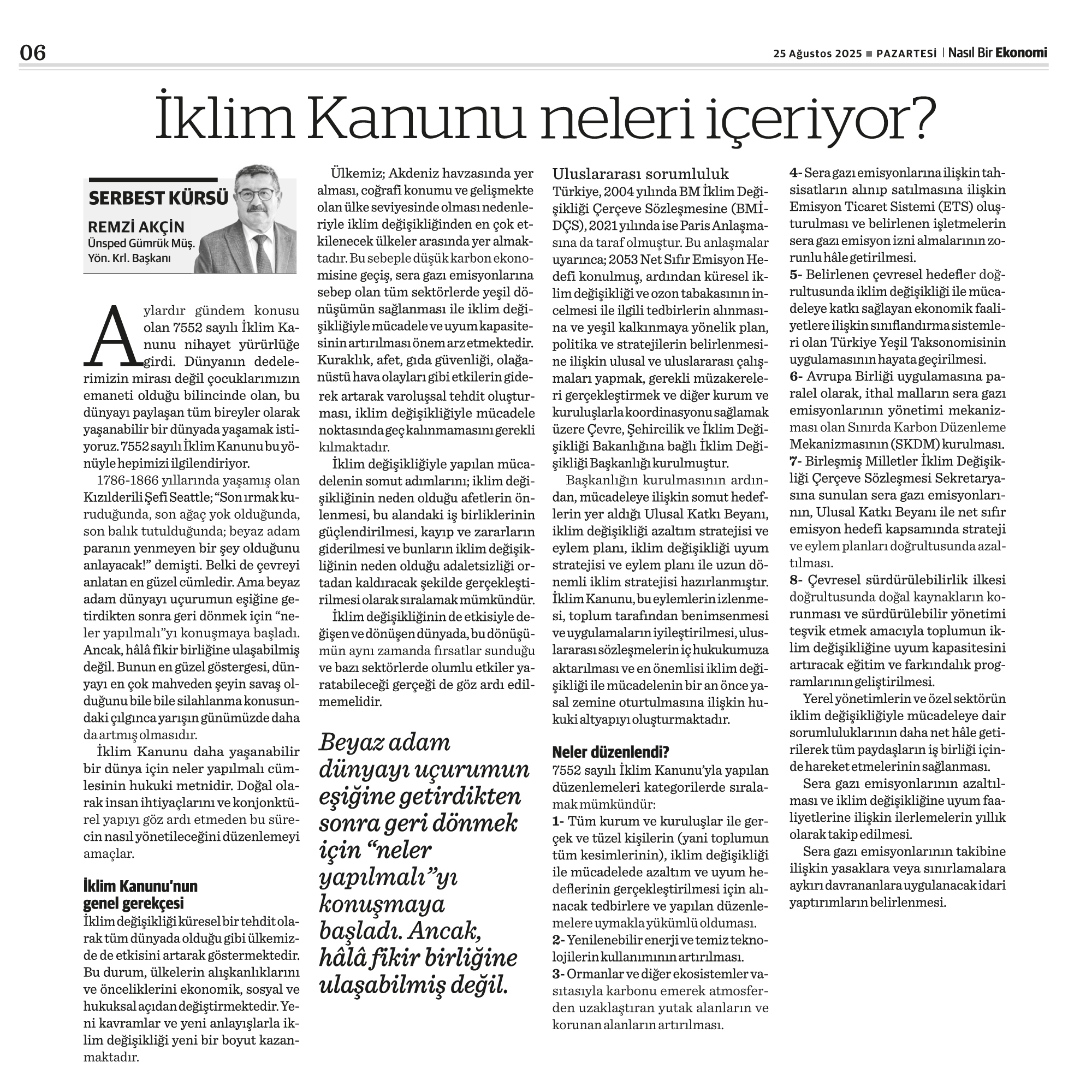 İKLİM KANUNU NELERİ İÇERİYOR?