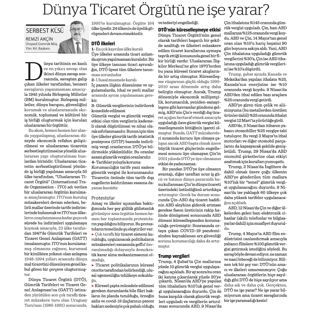 DÜNYA TİCARET ÖRGÜTÜ NE İŞE YARAR?