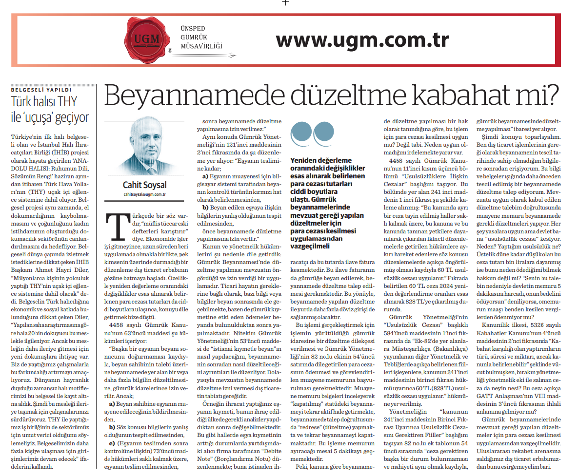 "Beyannamede Düzeltme Kabahat Mi?"